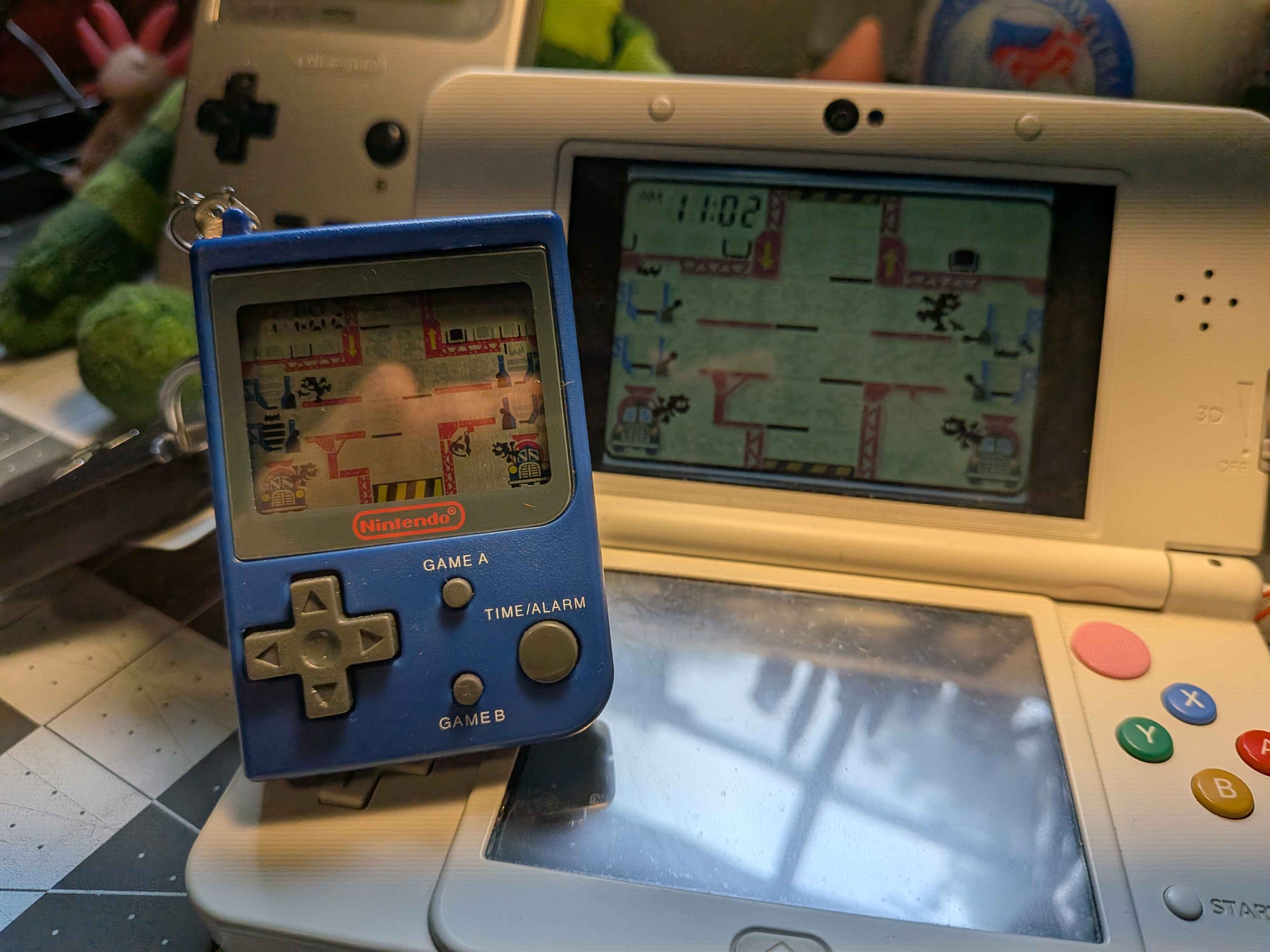 a 3DS and the keychain running the same game